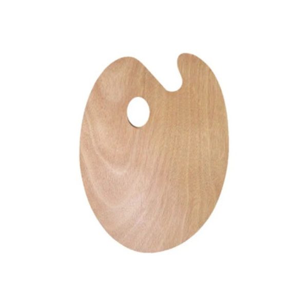 Oval beech wood artist palette